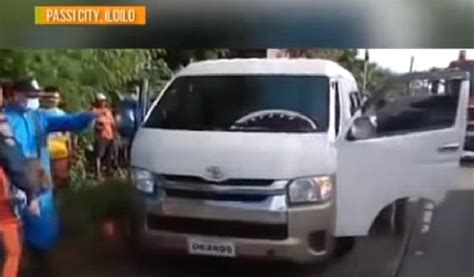 scandal sa passi|Puting van, niratrat sa Passi, Iloilo; 2 sakay, patay, 1 pa sugatan.